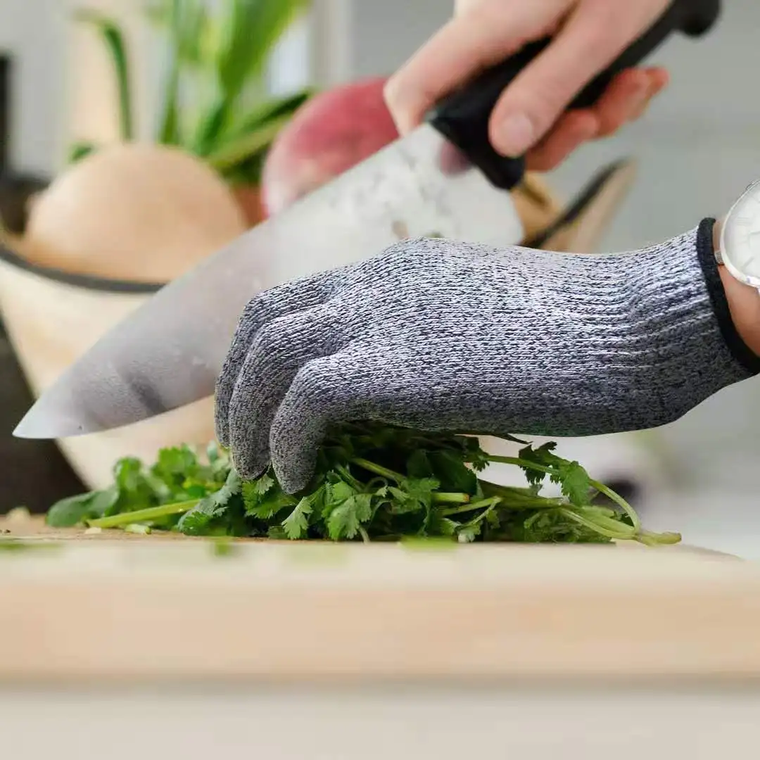 cheaper level 5 CE food grade kitchen anti cut gloves nitrile dipped cut resistant hand gloves for carpenter meat