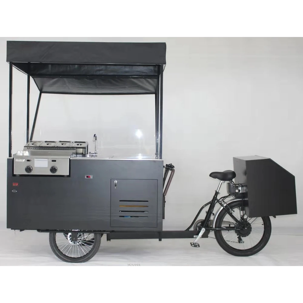 Latest Design Superior Quality Fully Equipped Hotdog Bike Cart Mobile Food