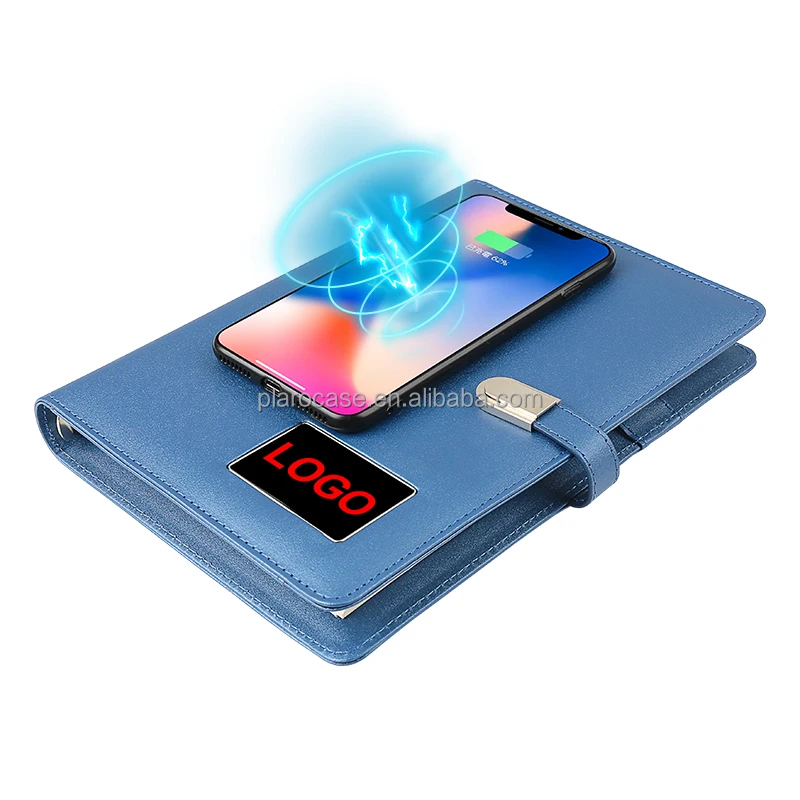 Светодиодный логотип беспроводное зарядное устройство блок питания блокнот с USB-замком диктофон динамик
