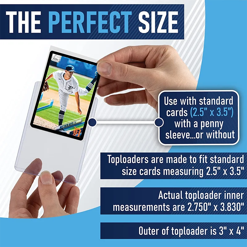 Transparent top loader Wholesale PVC Semi Rigid  Custom Factory card holder photo card holder sleeves cards toploader sleeves