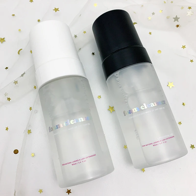 customized clear bag cleaner customize frosted lashes shampoo kit in black with brush wholesale bottles private logo 30ml