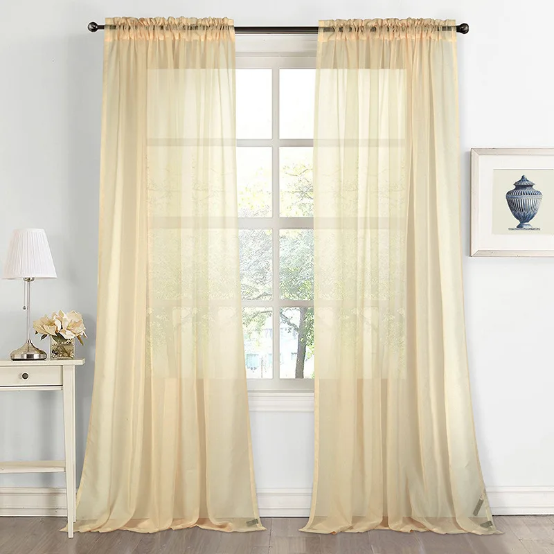 Curtain Plain Color Vertical Blinds Living Room Bedroom Balcony Half Shade Finished Product Mesh Curtains sheers