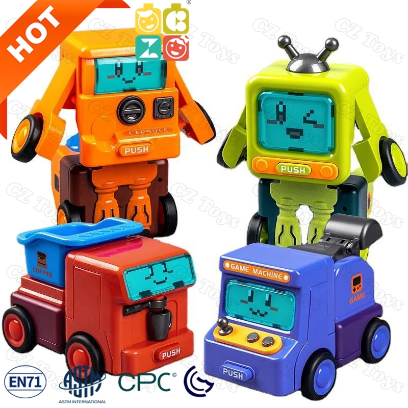 CZ Appliance robot collision deformation coasting cartoon collision super power friction stunt car model robot toy for kids