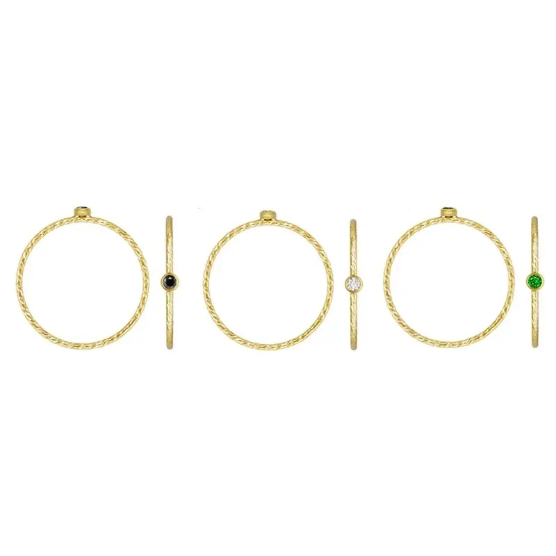 GP Wholesale Fashion 14k Gold Filled 2mm Jewelry Zircon Stacking Ring for Women Gift Party