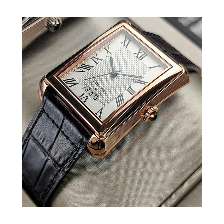Popular stainless steel square case date calendar Miyota movement men waterproof mechanical watches