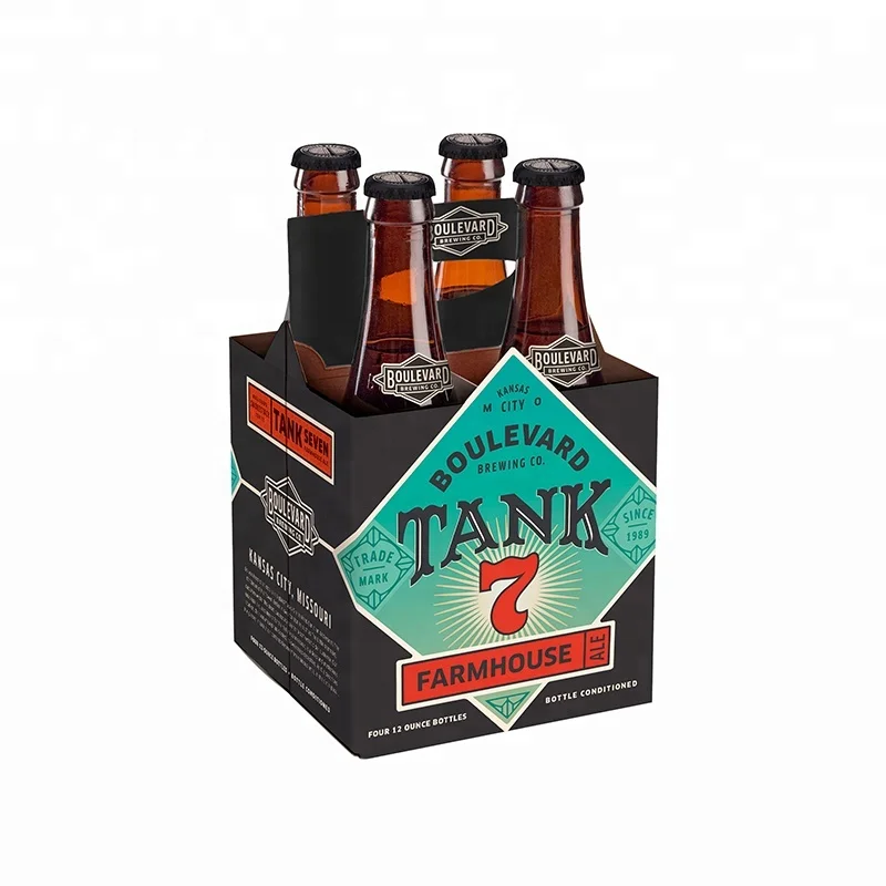 Factory Price Customized Wine Box Cardboard 6 Pack Beer Bottle Holder Carrier Portable Kraft Beer Packaging Carton Display Box