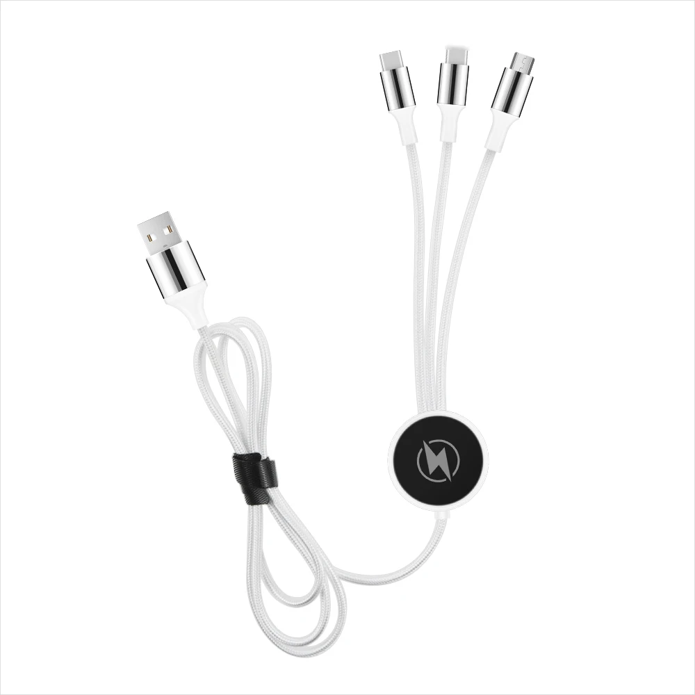 Заводская цена 1 2 м 5 в светодиодный логотип многофункциональный USB-кабель для зарядки мобильного телефона зарядный кабель Micro USB iPhone и USB-C