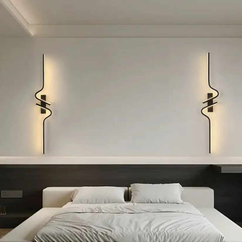 Modern and Minimalist Home Luxury Grille Living Room TV Background Wall LED Bedroom Bedside Wall Lamp