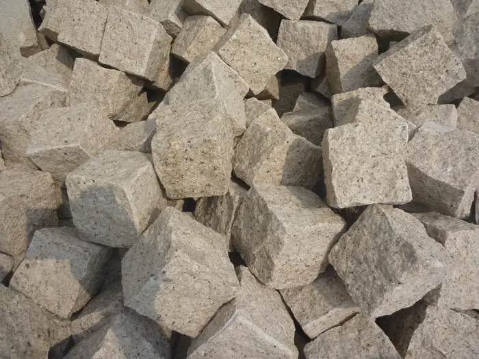 Chinese yellow rustic granite tumbled cobblestone outdoor parkway paving stones Patio decorative paving stones