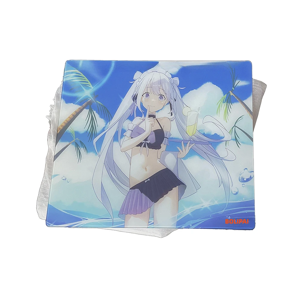 Waterproof custom logo Gaming tempered glass Mouse Pad For Office