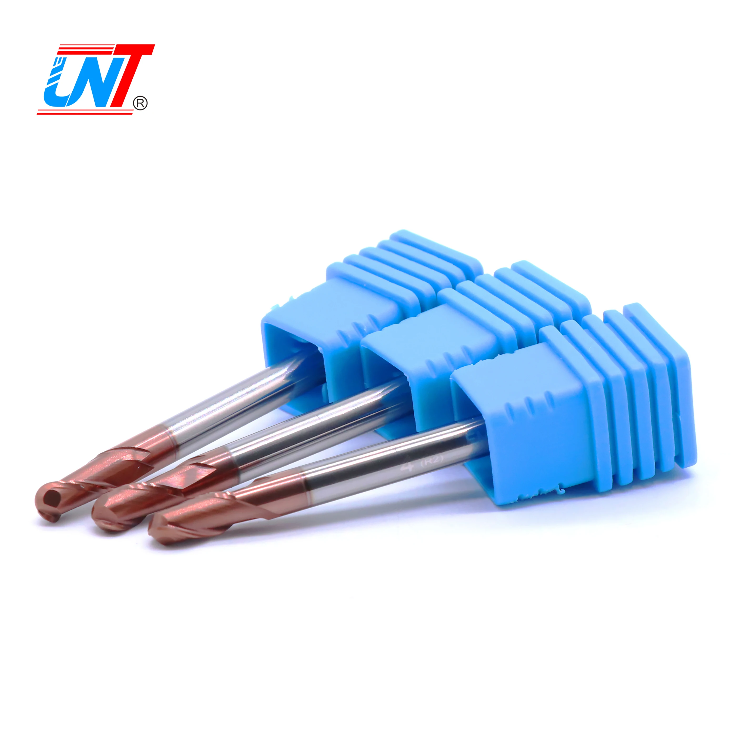 UNT Solid Carbide Fresa CNC HRC65 4 Flutes Corner Radius End Mill For Hard Metal