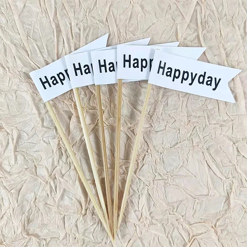 Internet celebrity baking cake decoration with flag Korean  bear double-sided flag birthday cake dessert table plug-in