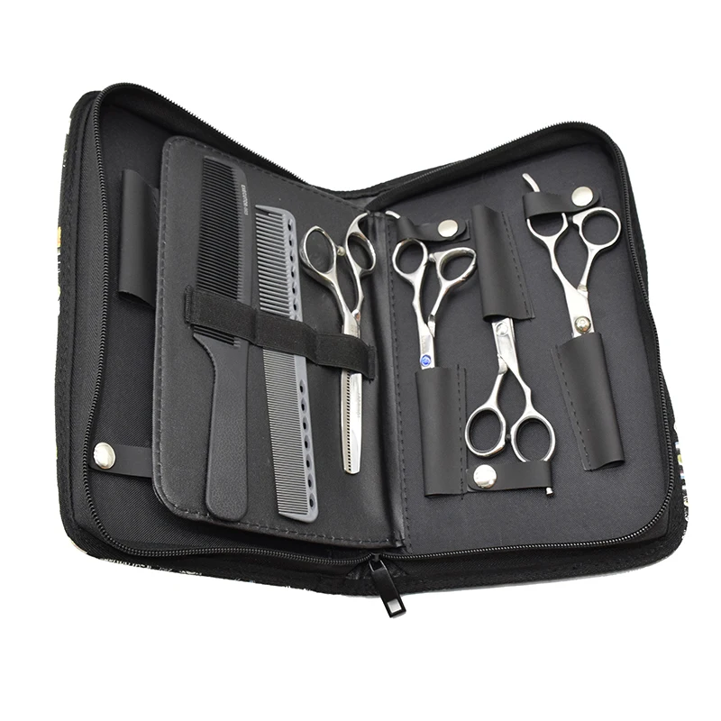 Professional Salon PU Leather Haircut Scissors Bag Kit Set Zipper Portable Pouch Box Hairdressing Hairstyling Scissors Tool Case