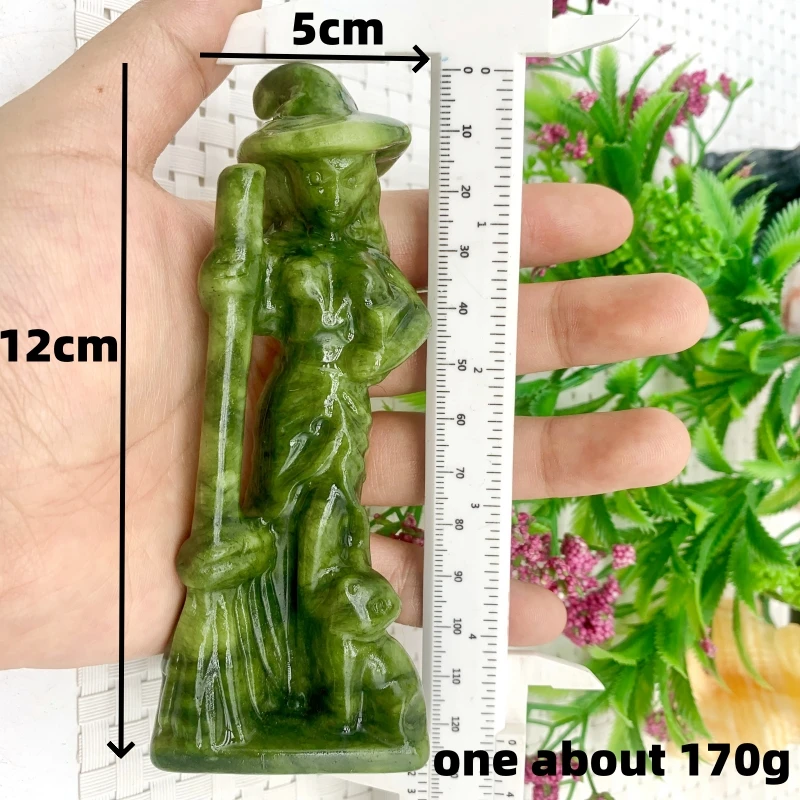 Wholesale mix material  hand carved natural 12cm witch high quality crystal craft magic women For halloween Decoration and gifts