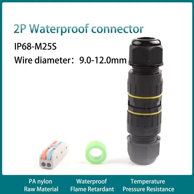M25S IP68 Waterproof Wire Connector Spl 2/3 Pin 222/223 Electrical Cable Connector Terminal Adapter Plug-in connection LED Light