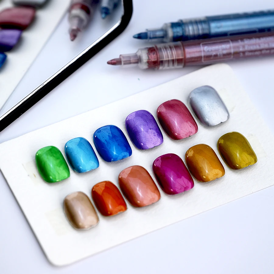 31 Colors  Polish Nail Paint Pen 3D Waterproof Drawing Liner DIY Painting Graffiti Odorless Acrylic Nail Art Pens 0.7mm