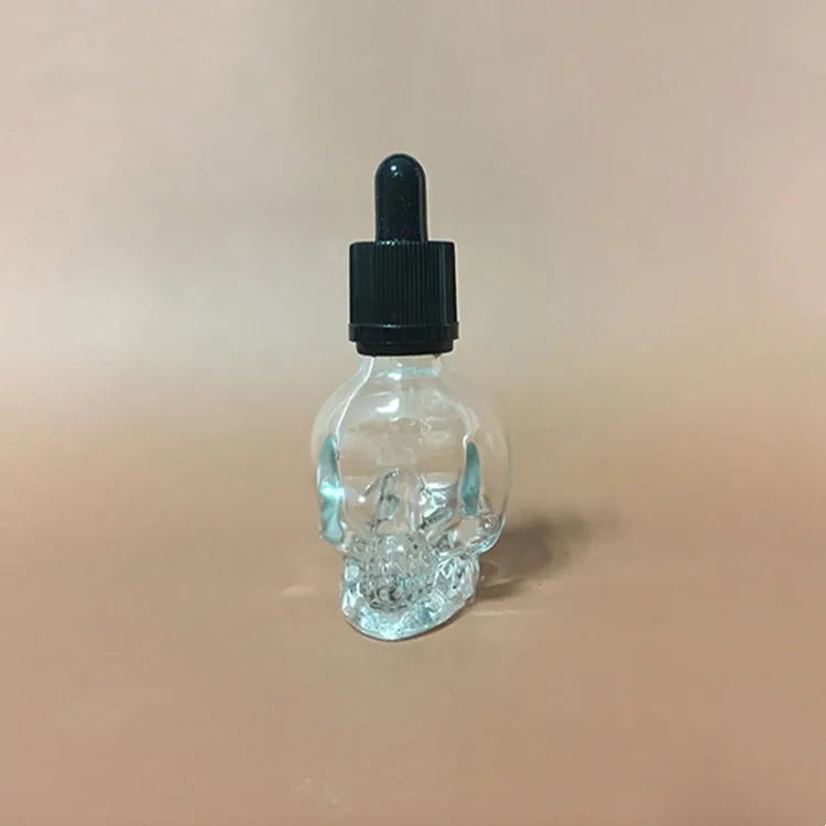 Wholesale 30ml Glass Bottle Packaging Factory Transparent Empty Skull Bar Glass Bottle for Skincare