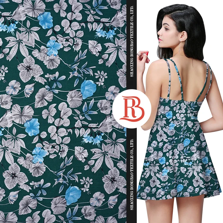 Good quality comfortable in stock 30S*30S country garden floral printed rayon shirt fabric composition