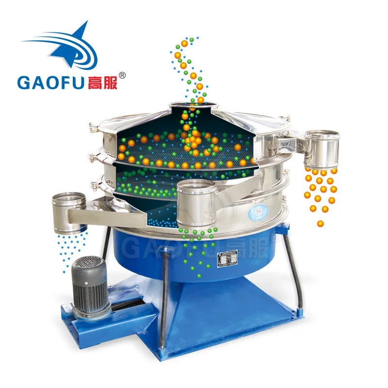 Hot Selling Food Industry Vibrating Screen Corn Starch Sieving Tumbler Vibration Sifter