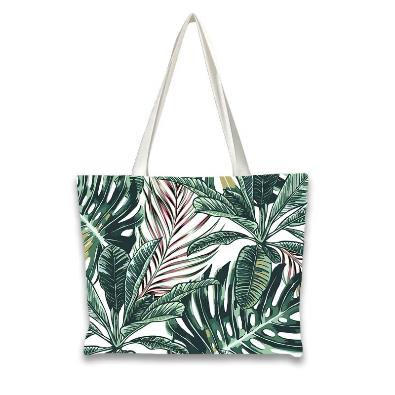Hot Environmental Fashion Dupont Tyvek Paper Beach Bag Shopping Bag Leaf Pattern Tyvek Tote Bag
