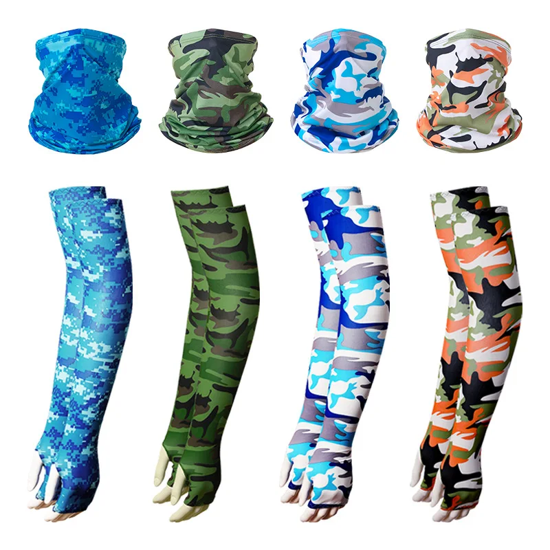 Ice silk cooling arm sleeves cycling Magic turban set summertime Unisex Outdoor sports Riding equipment rock climbing angling
