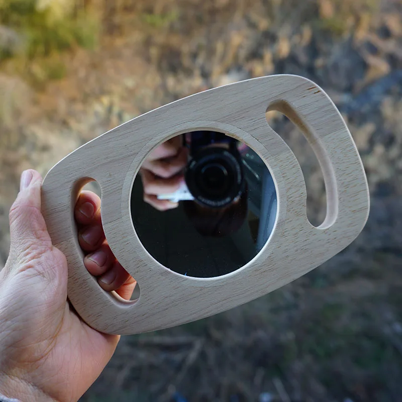 wooden Montessori toy wood glitter building blocks Wooden magnifying glass for kids