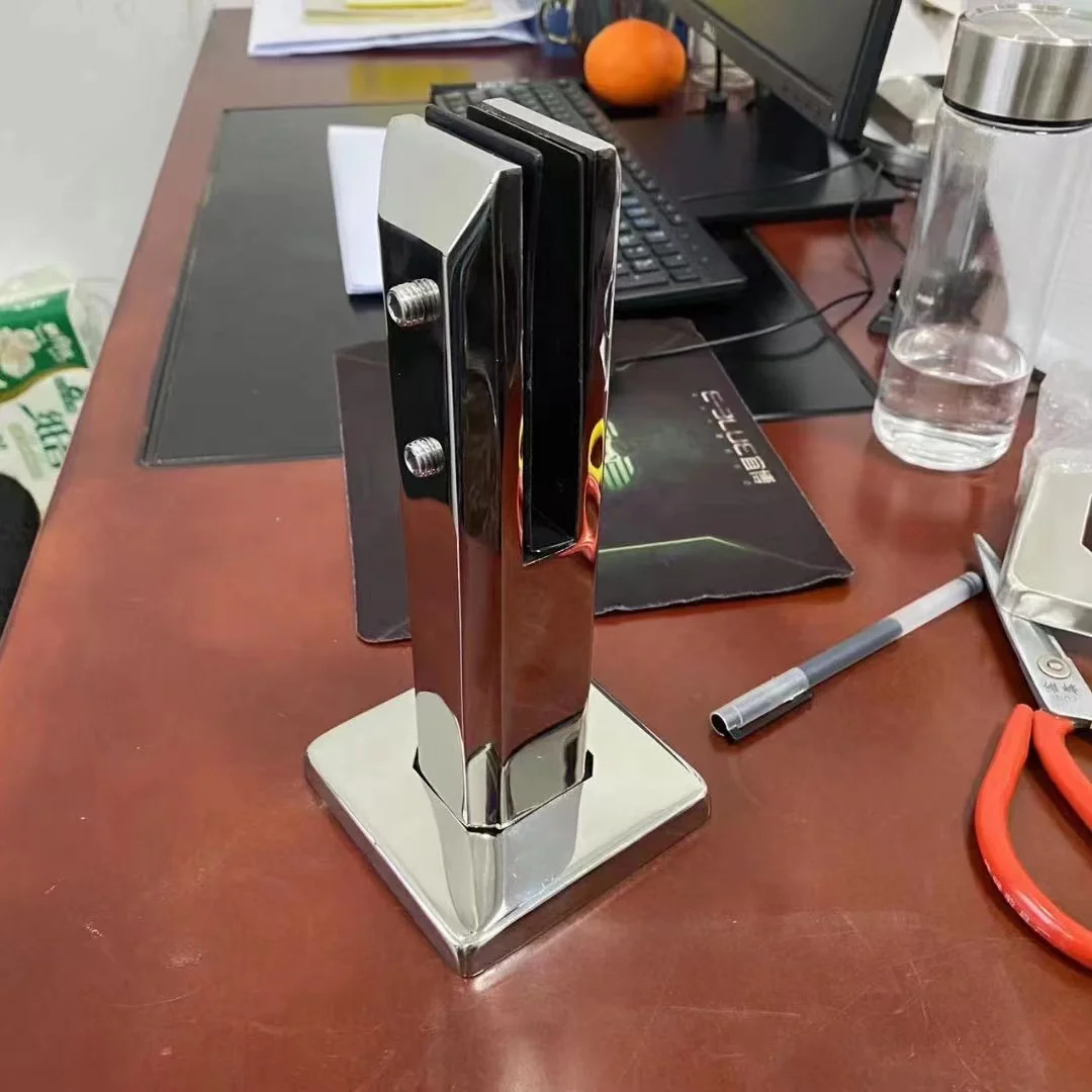 Balcony Frameless Railing With Pointed Mouth Clip Stainless Steel Floor Standing Pointed Mouth Clip Glass Railing Bracket