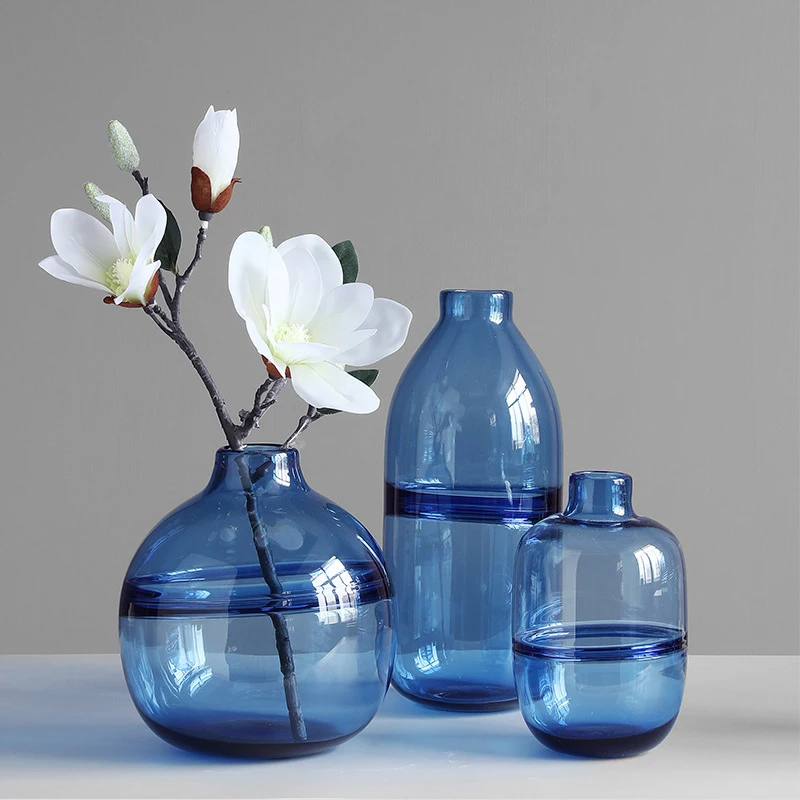 Nordic style simple creative colorful transparent glass vase ornaments flower arrangement hydroponics flower glass vase