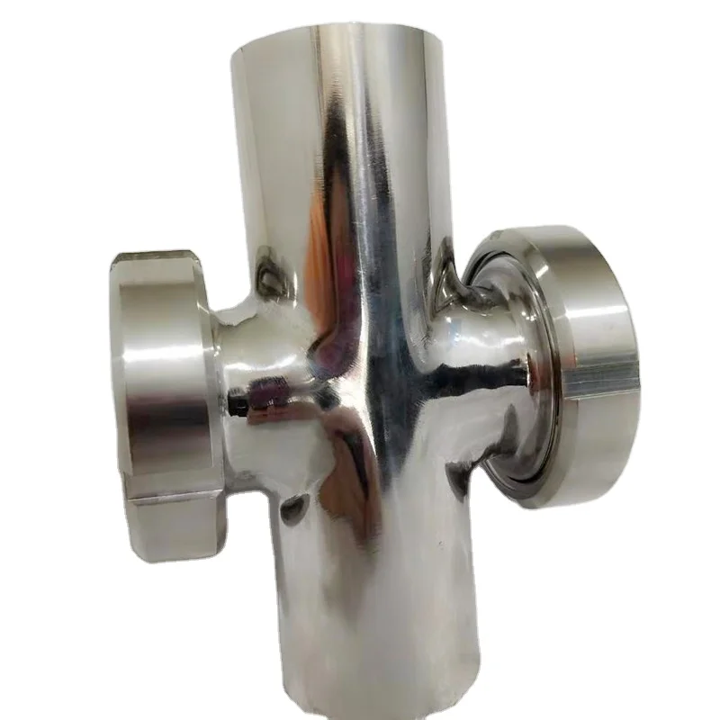 China Low Price Cross Type Sight Glass, stainless steel 304/316 Sanitary Fittings used in food, pharmacy, milk industries