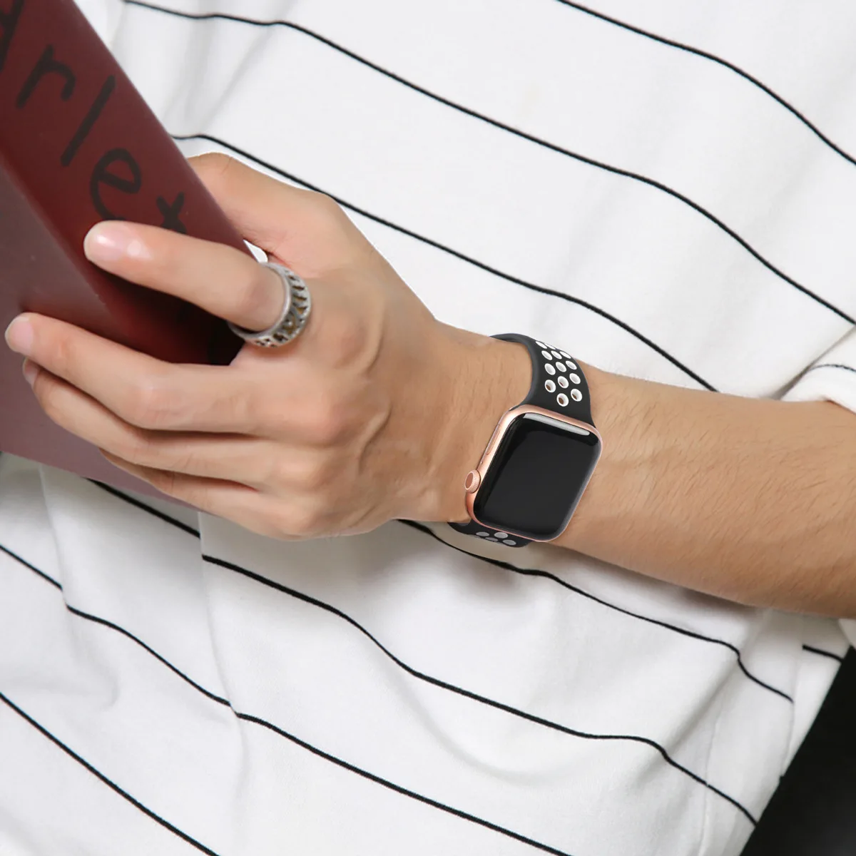 Силиконовый ремешок для часов apple watch оригинальный силиконовый резиновый серии