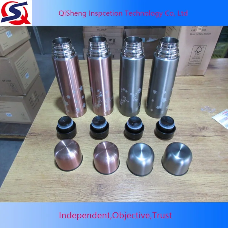 Flask Water Bottle Stainless Steel Silk Screen Inspection Service Quality Inspection Company Third Party Company In ZheJiang