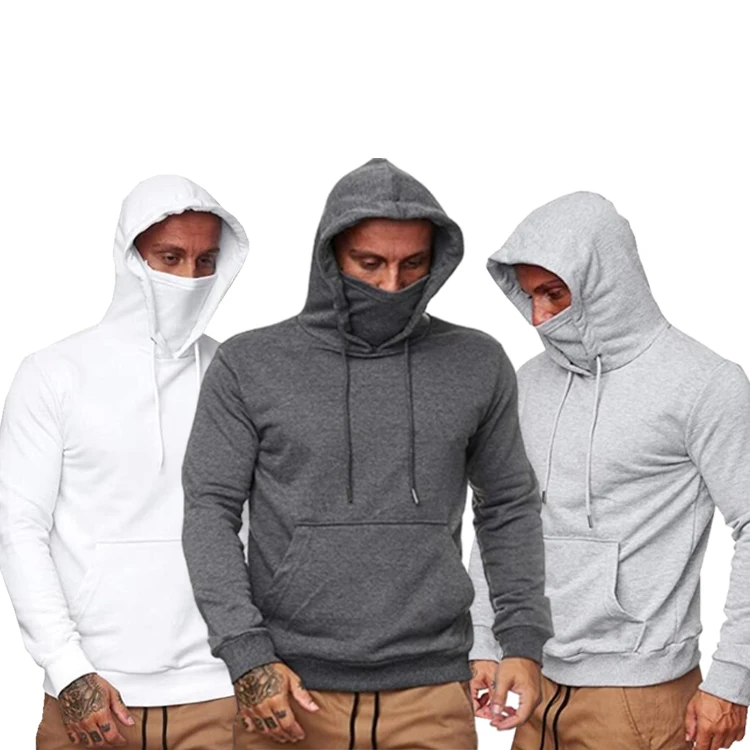 Wholesale High Quality Stylish Cotton Custom Printing Embroidery Face Cover Mens Athletic Hoodies