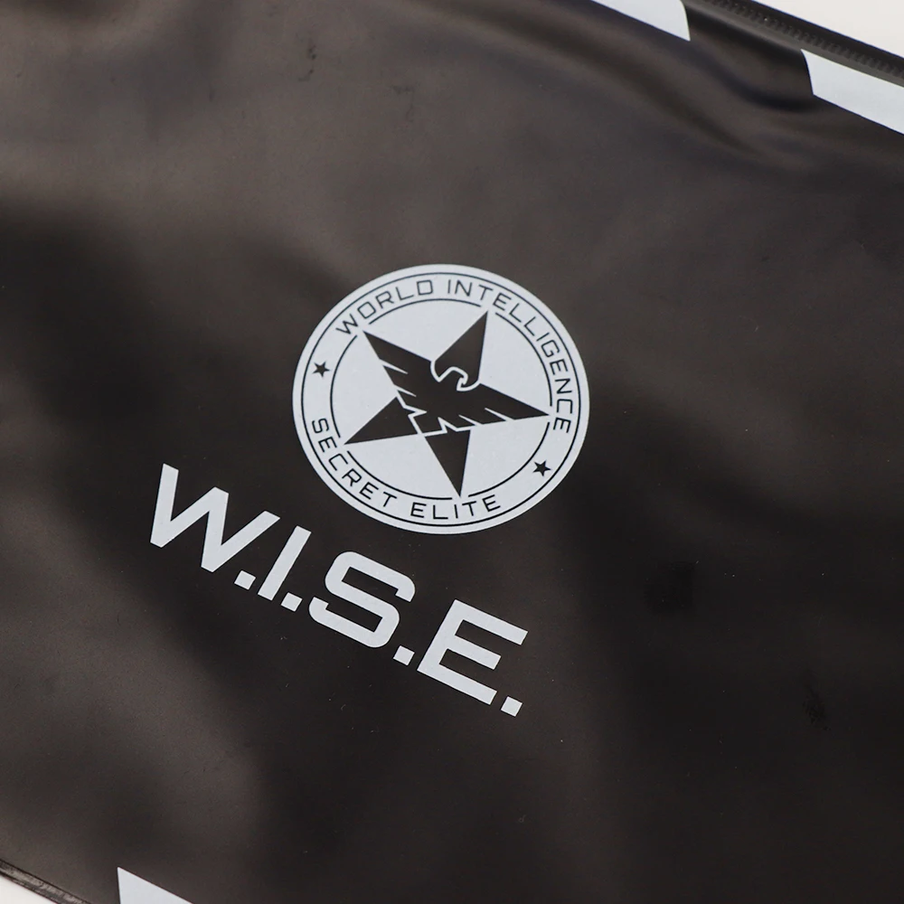 Simple black  clothing hat  waterproof zipper bag custom printed logo black pvc pouch bag