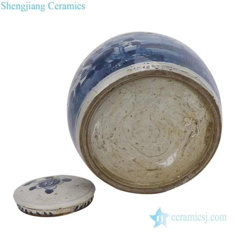 RZEY1217H-L-S Antique hand painted blue and White lotus pattern porcelain home decoration vase