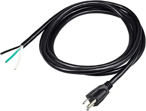 AC Cord Pigtail 16AWG 3 Prong 6 Feet Open End 3 Wire Heavy Duty SJT 16 Gauge Power Supply Cord 120V AC NEMA 5-15P