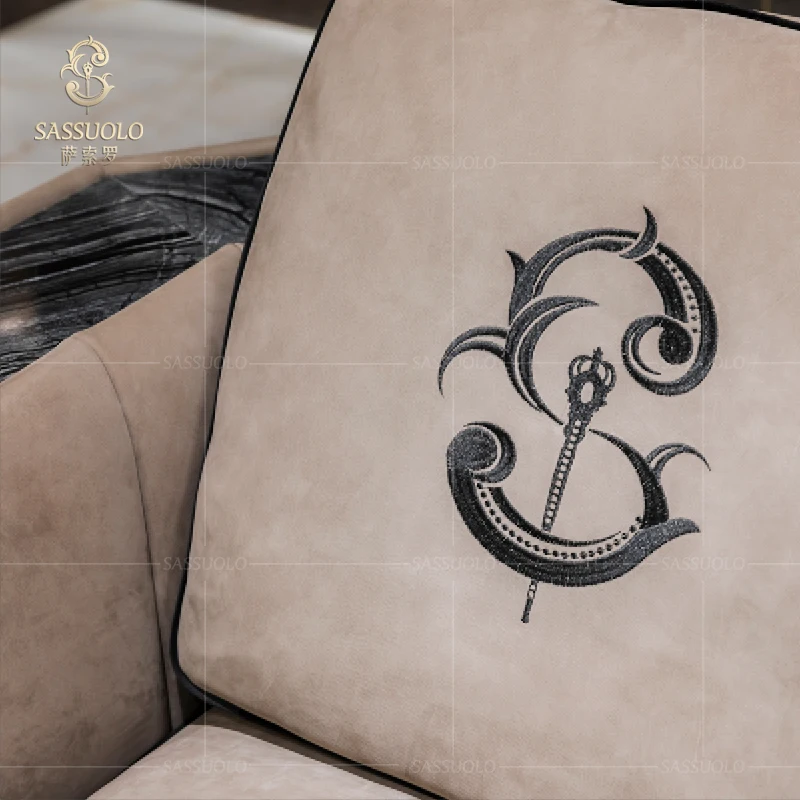 Sassuolo Italian light luxury marble 7 seater sofa l shaped sofas high quality furniture sofa living room set