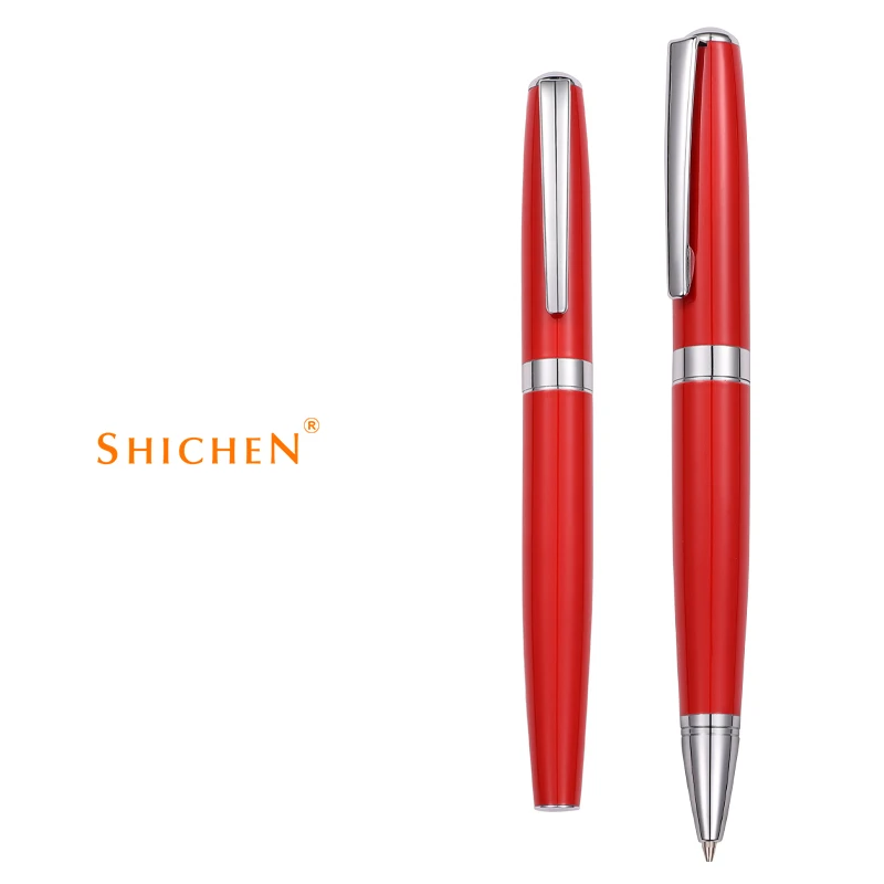 Hot selling customise metal gift pen set red VIP brand ball pen roller pen