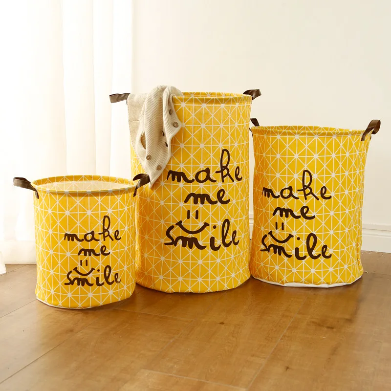 Eco-friendly Folding Bamboo and Cotton Canvas cloth flexible laundry baskets hamper foldable