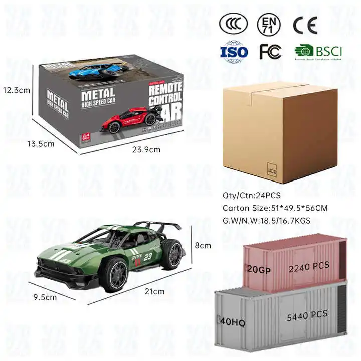 Hot Sale 1/24 High-Speed Remote Control Alloy Racing Car 1:16 Scale Electric Plastic Toys