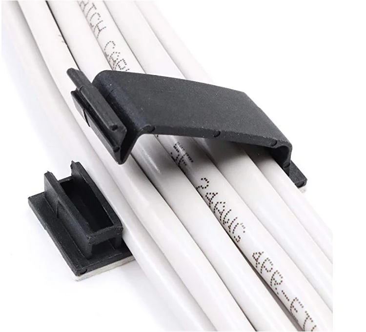 Square drilling-free self-adhesive fixed seat chassis 3M glue cable organizer clamp wire and cable buckle clip