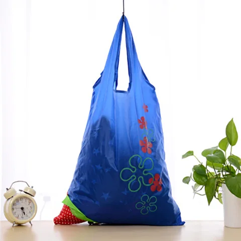 Strawberry bag Oxford Cloth folding logo portable fruit reusable non-woven custom shopping bag