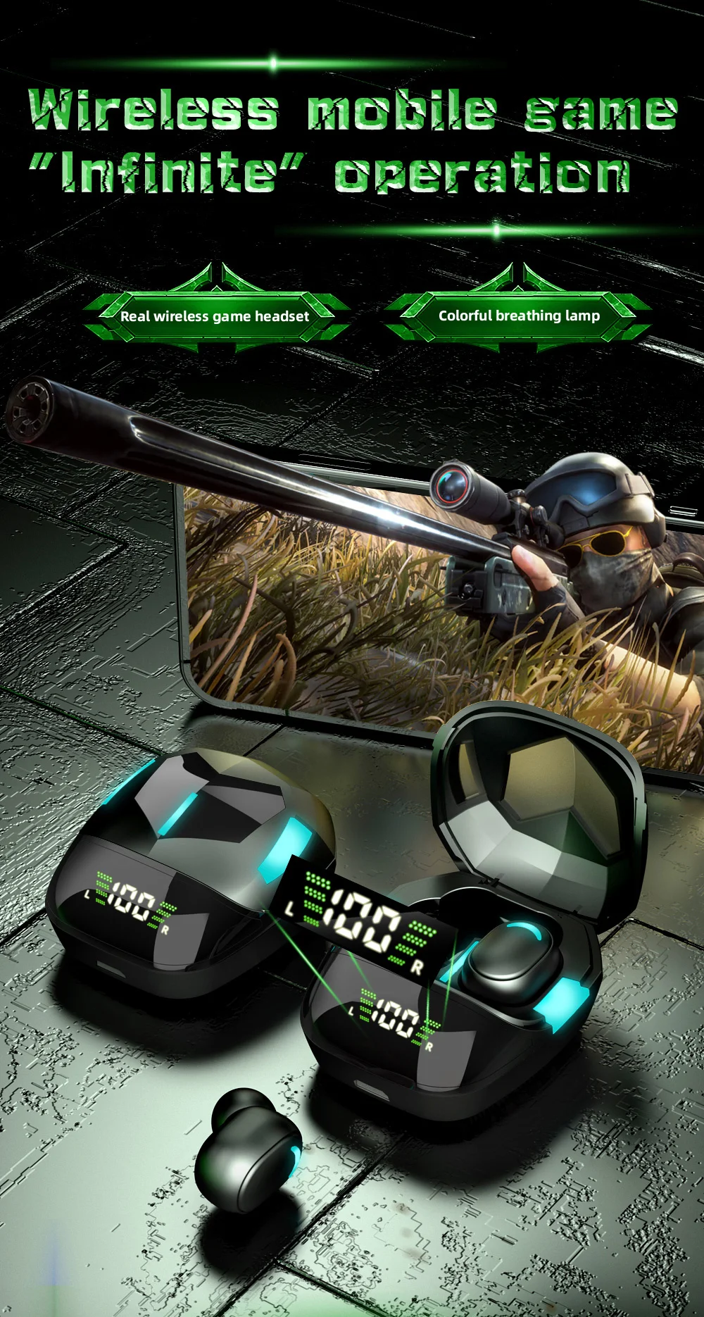 Ricoo фабричная поставка G7S наушники-вкладыши TWS с Gaming Headset 5 1 шумоподавление светодиодный дисплей g7s наушники беспроводные Игровые