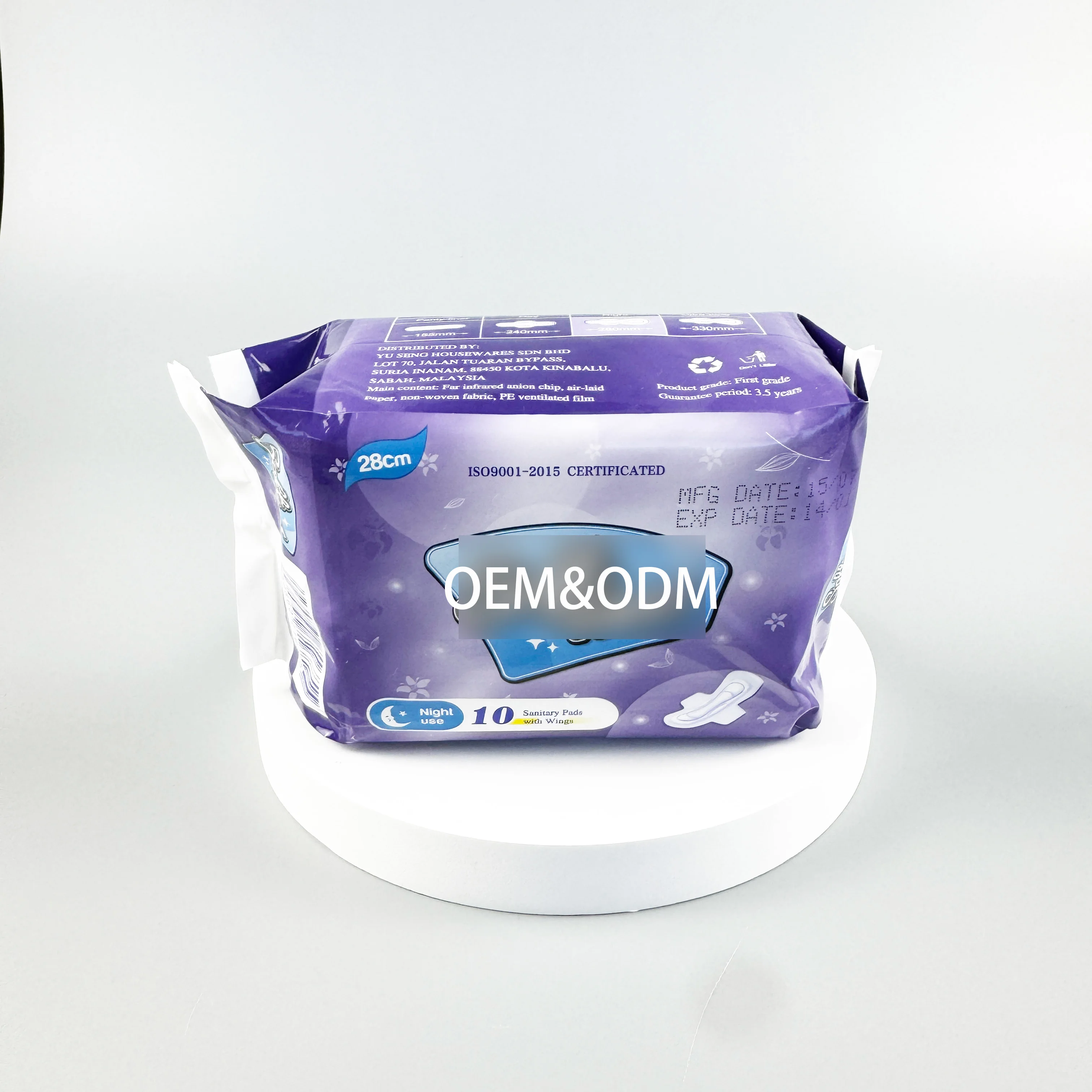 ODM/OEM 100 Cotton Lady Disposable Menstrual Pad Super Breathable Women Period Sanitary Napkin In Bulk Chinese Manufacturer