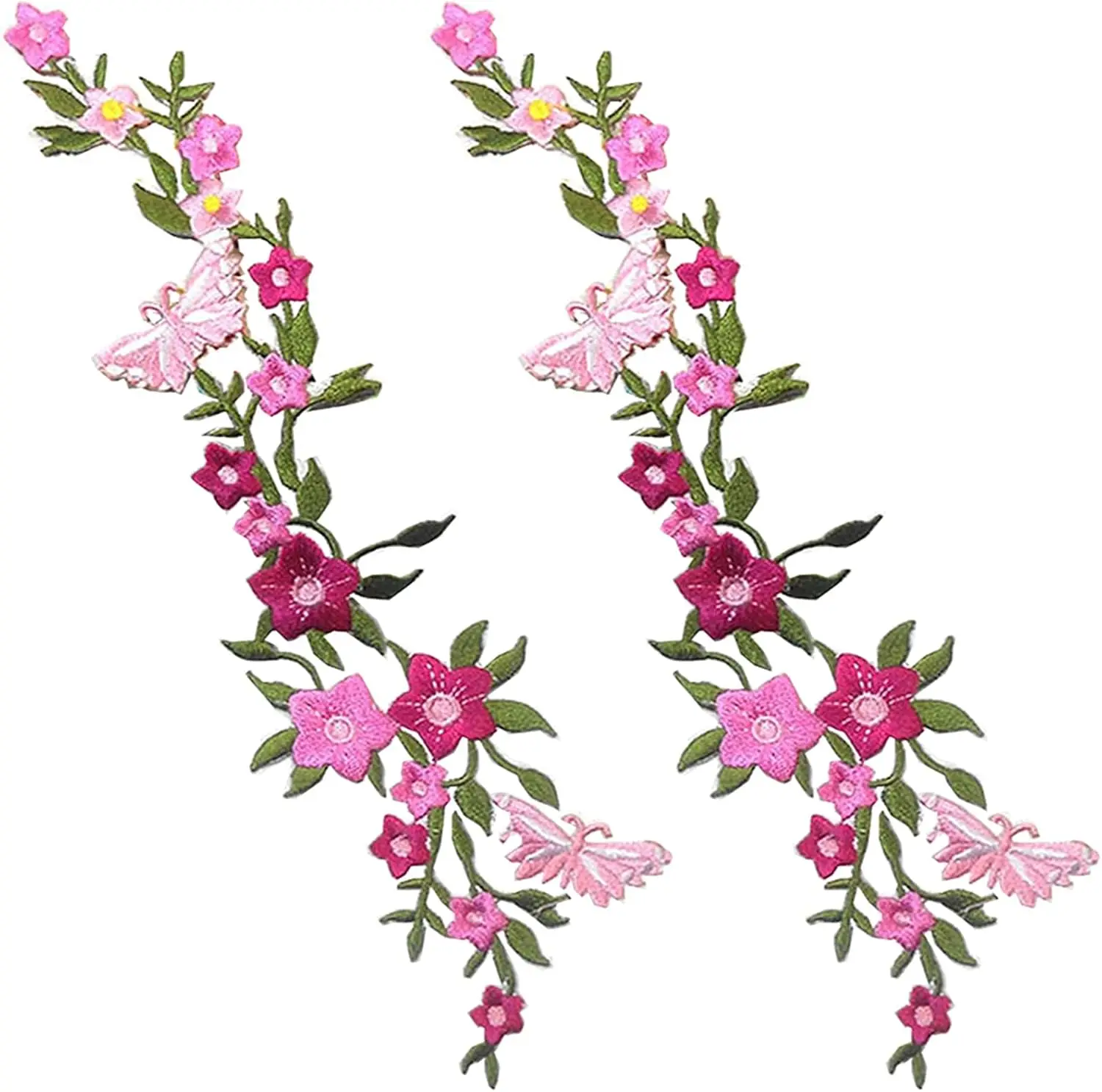 Decorative Patches butterfly flower Embroidered Iron-On Patch, Embroidery Applique by DIY Cloth Art Embroidery Decoration