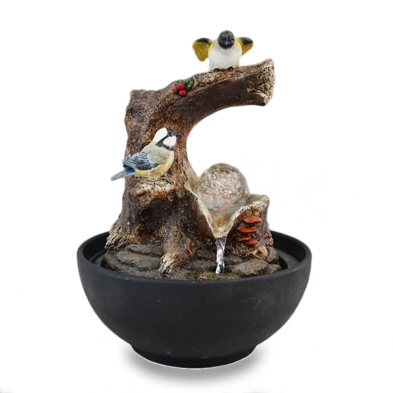 peacock animal statue waterfalls home decor tabletop indoor water fountain for sale