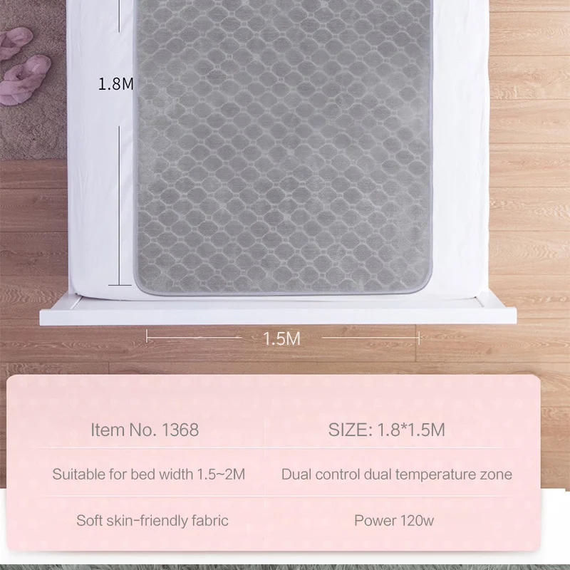 3 Heating Settings Factory hot sale 100 cotton heating electric blanket wholesale