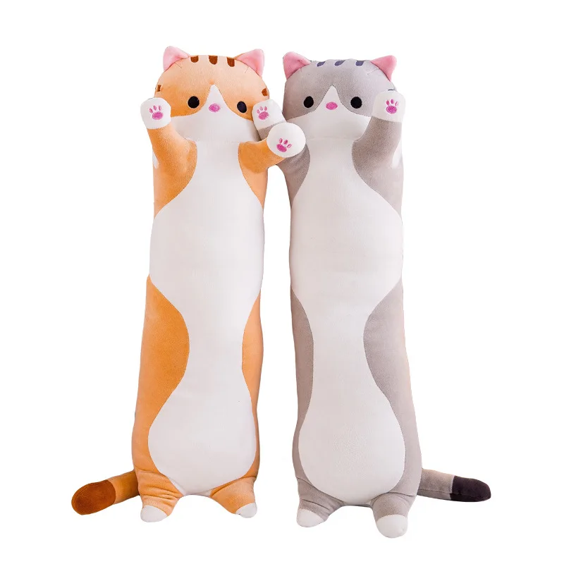 Long pillow cat Plush Toy Animal Cushion Large sleeping pillow doll wholesale gift customizable logo