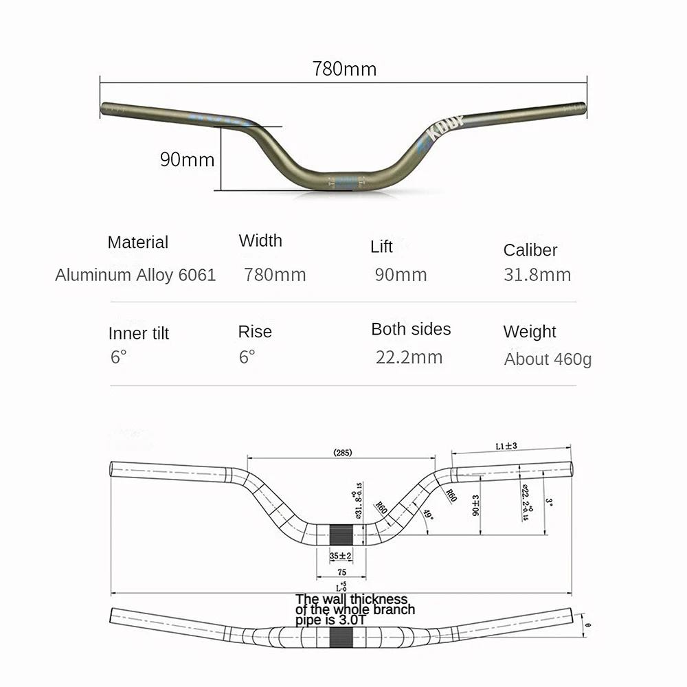 LUNJE Wholesale Bicycle Parts Accessories Dragon Head Handlebar Tape Reverse Cursor Mountain Bike Handlebar
