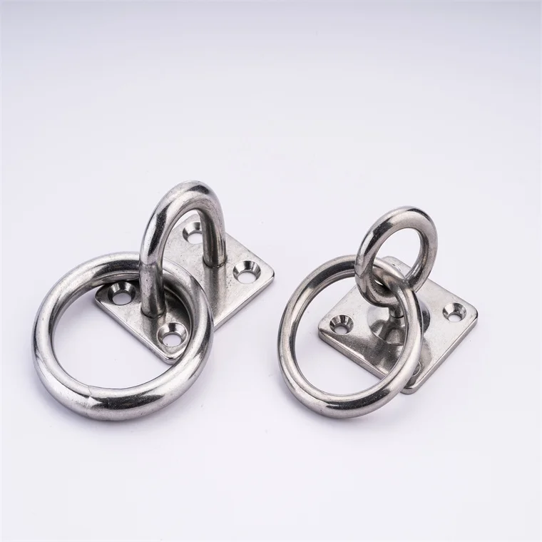 manufacturer High Polished Stainless Steel 304 316 Diamond Pad Eye With Ring Plate Ceiling Hooks Rigging hardware