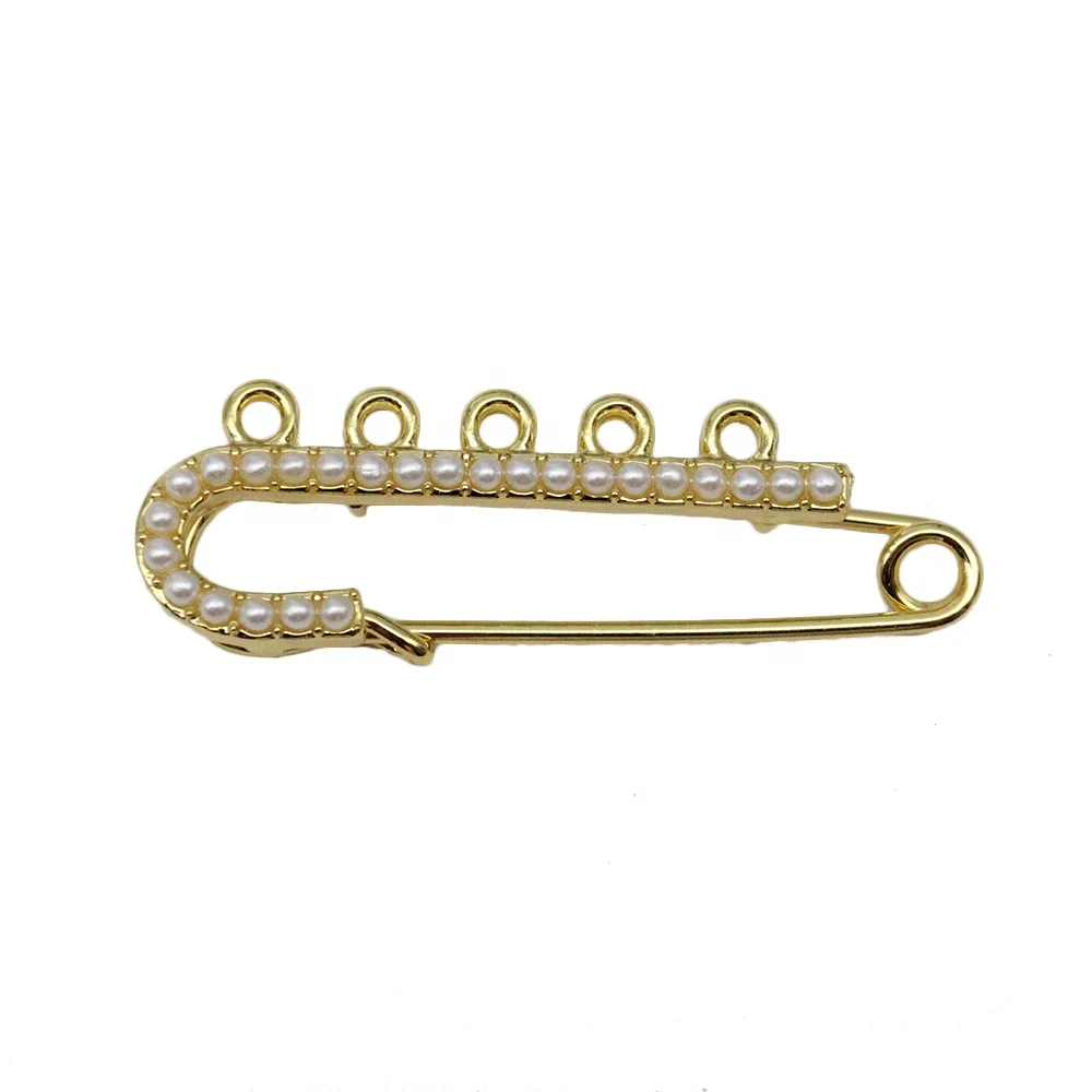 8 cm 4 cm 5 cm Pearl Baby Pin loops For Kids Small Tinny Pearl Safety Pin Islam Allah Mashallah Charms Brooch For Children
